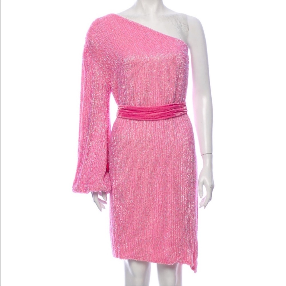 Retrofete pink one shoulder dress size xs. New without tags. Perfect condition.